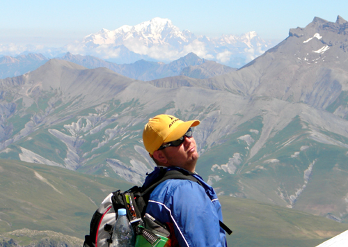 Mike contemplates Mont Blanc