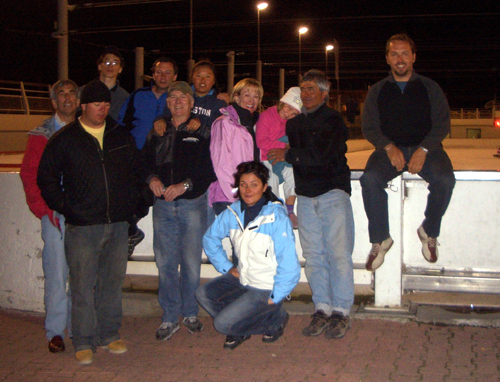 Chuck, Mike, Anton, Chris, Al, Beth, Anne, Suzie, Sophie, Jim, Paolo apres sled