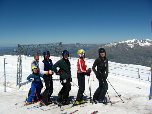 Looking down to T-bar